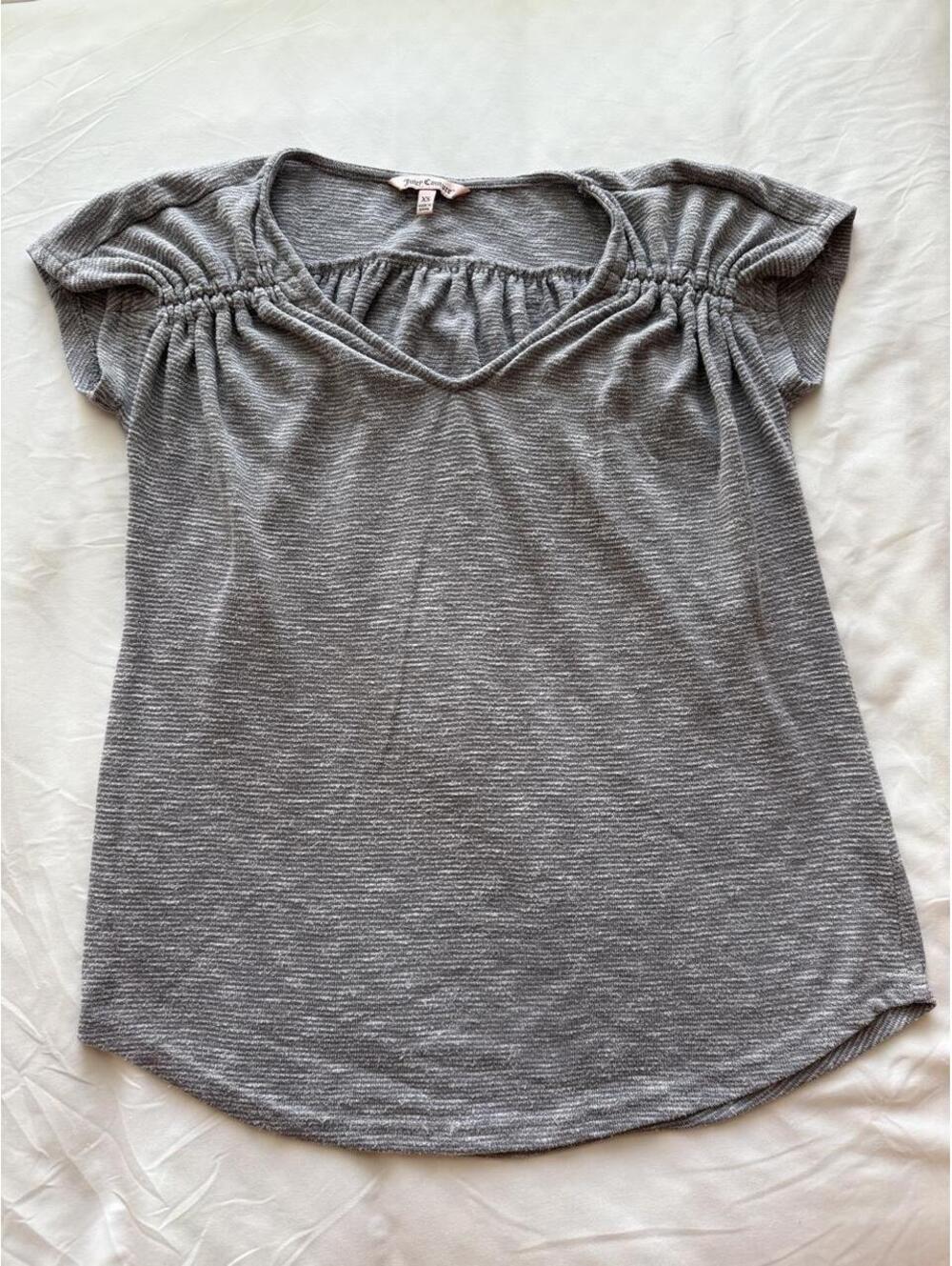 Juicy Couture Gray Ruched Babydoll Top – Women’s XS